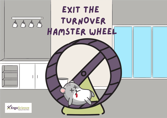 exit the turnover hamster wheel graphic