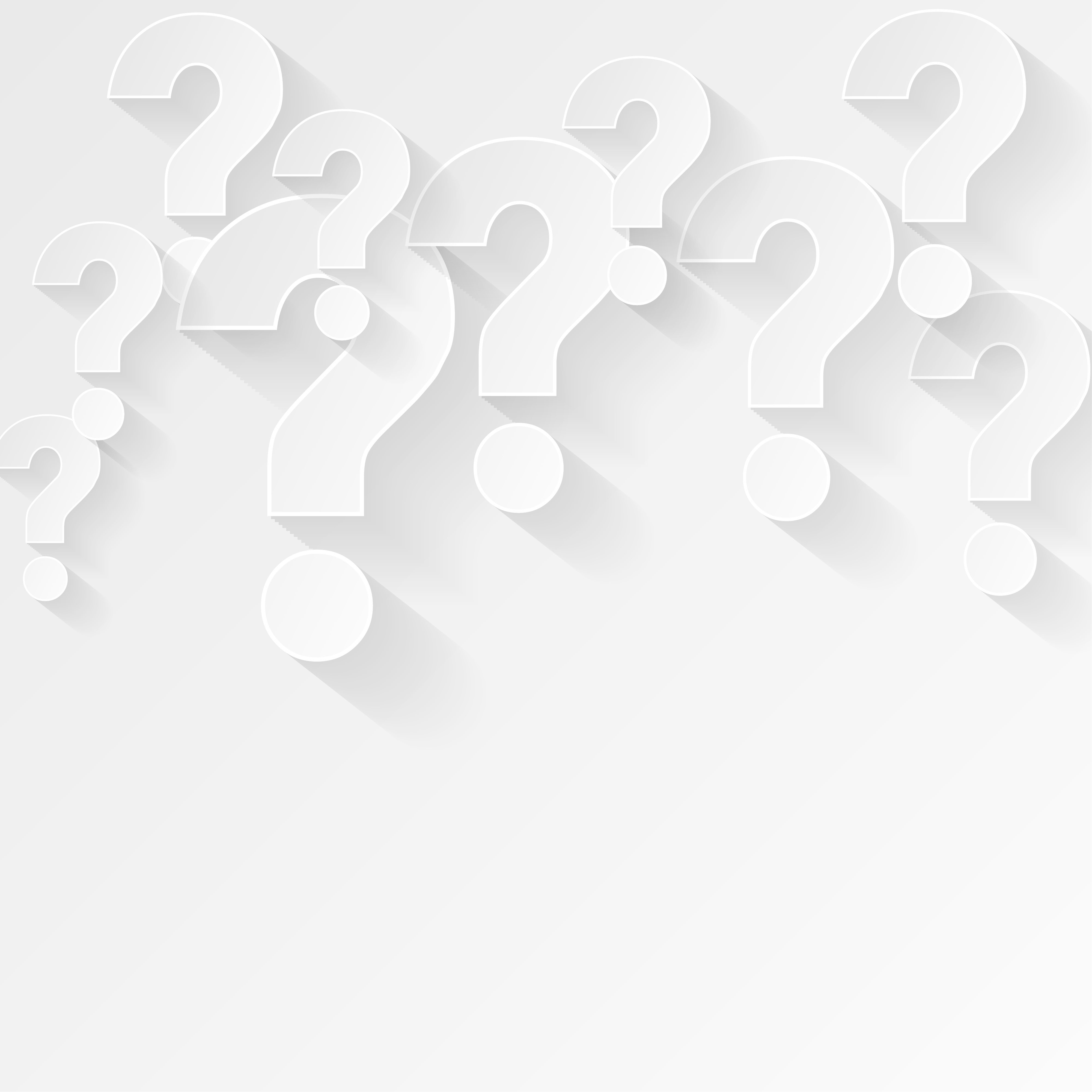 white question mark background in minimal style