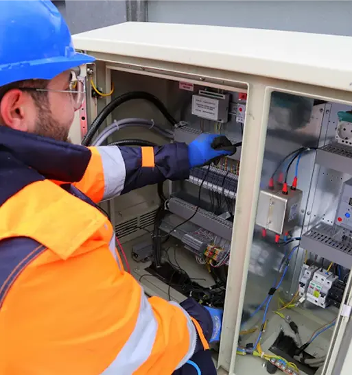 Worker in safety gear