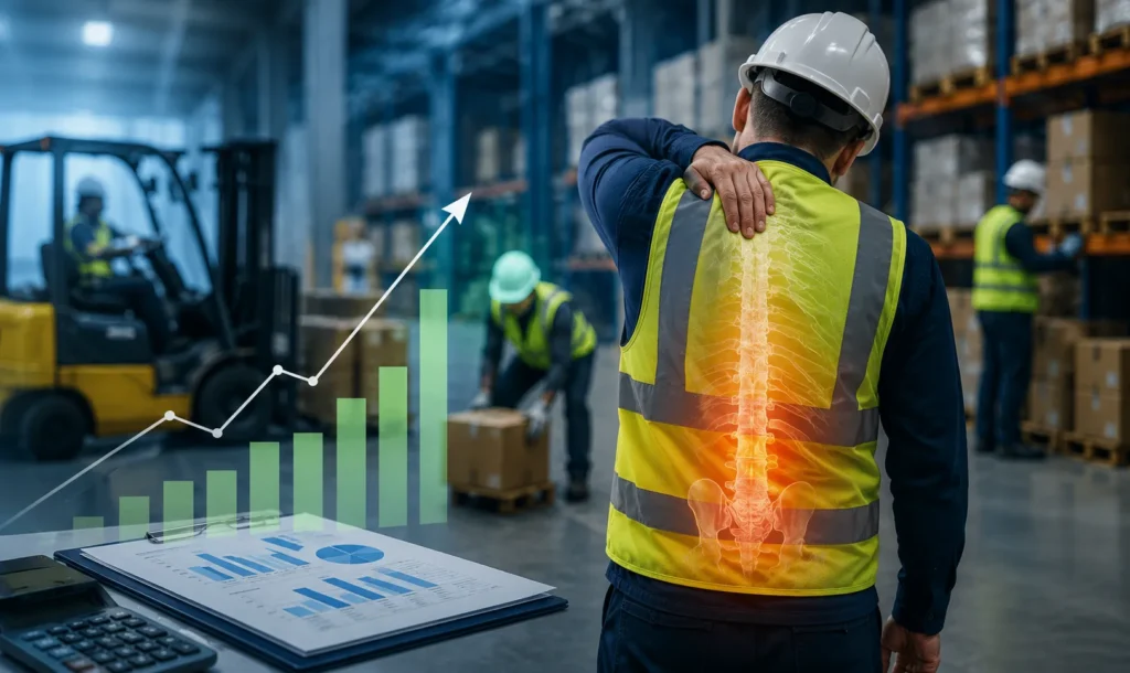 Data-driven workplace injury prevention in a warehouse to reduce workers' compensation costs